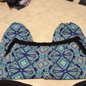 Blue Geometric Patterned Shorts